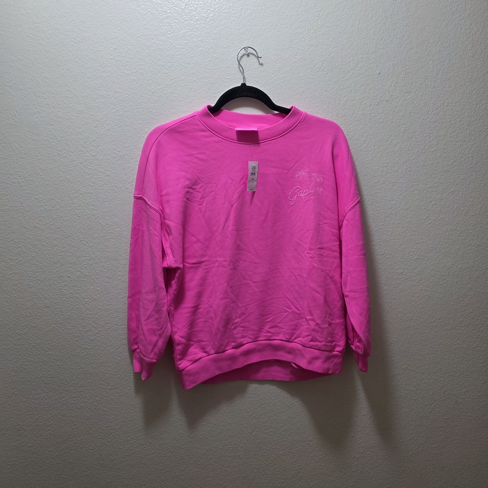 GAP Vibrant Pink Sweatshirt with Palm Graphic